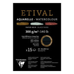 Bloc papier aquarelle Etival Noir grain fin et torchon 300 g/m² - 14,8 x 21 cm (A5)
