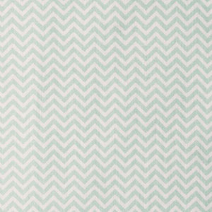 Tissu 50 x 140 cm Zigzag blanc et menthe