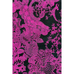 Feuille Décopatch - Broderie rose sur fond noir - 30 x 40 cm