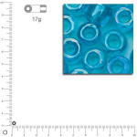 Mini-rocailles transparentes lustrées - Turquoise - Ø 2 mm x 17 g