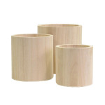 Vases ronds en bois lot de 3 tailles