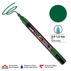 Marqueur PC-3M pointe conique fine - Vert foncé