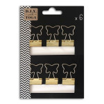 Pinces-Clips papillons Or x 6 pcs