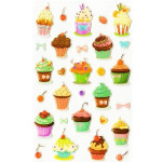 Autocollants relief Cupcakes