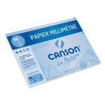Papier millimétré Canson 90g pochette de 12 feuilles A4 bleu