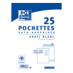 Enveloppe Kraft blanc pré-casée 162 x 229 mm 25 pcs