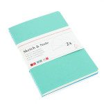 Lot de 2 carnets de croquis & notes 125 g delphinium/menthe - 14,8 x 10,5 cm (A6)