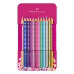 Crayon de couleur Sparkle Boîté métal 12 crayons