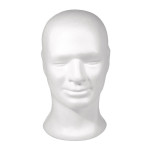 Tête en polystyrène Homme 30,5 cm