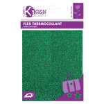 Tissu thermocollant pailleté 15 x 20 cm Vert émeraude