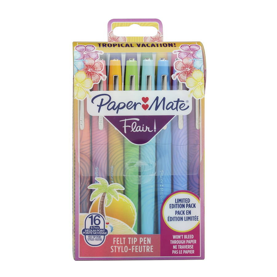 Pochette de 4 stylos feutre nylon Flair couleurs fun assortis