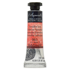 Aquarelle extra-fine au miel Irisée tube 10 ml - 061 Vermillon irisé