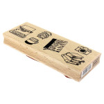 Tampon bois Moments cosy - 15 x 6 cm